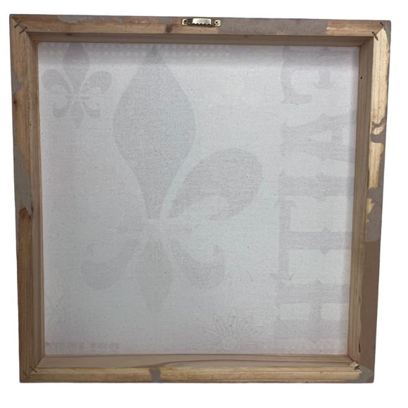 Fleur de Lis Faith Believe Stretched Canvas Girls Room Decor Pink Purple 16 in - Picture 7 of 8